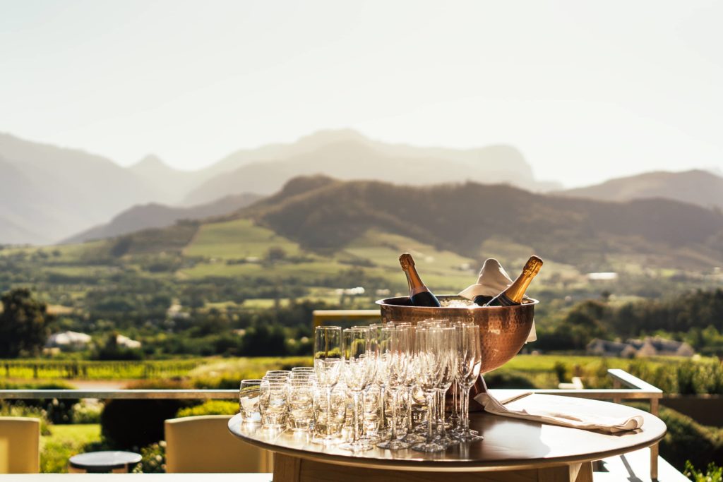 Haute Cabriere view of the winelands