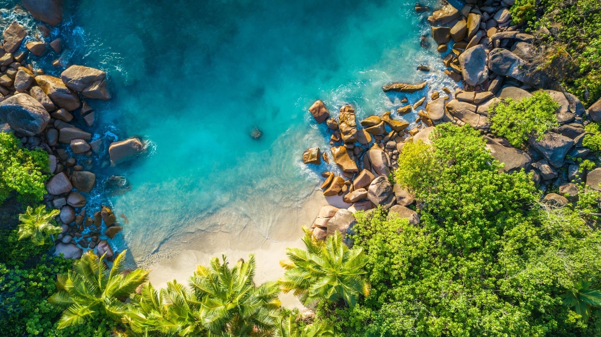 Aerial view of Seychelles