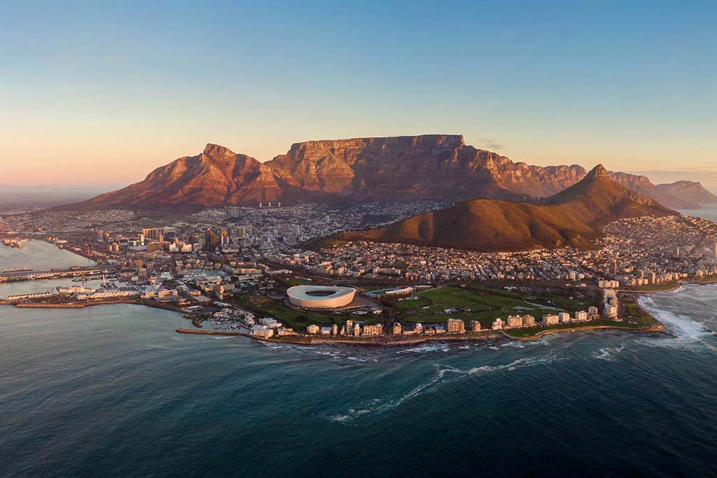 Aerial view of Cape Town