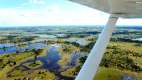 View of the Okavango Delta from airplane